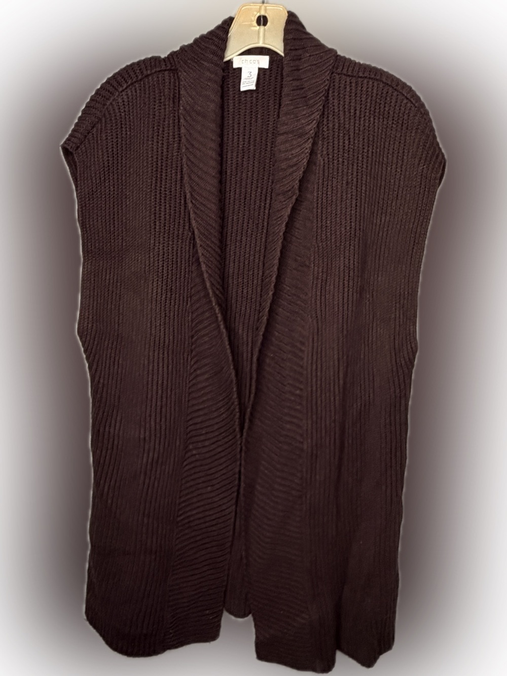 Chico's Cotton & Cashmere Brown Sweater Vest